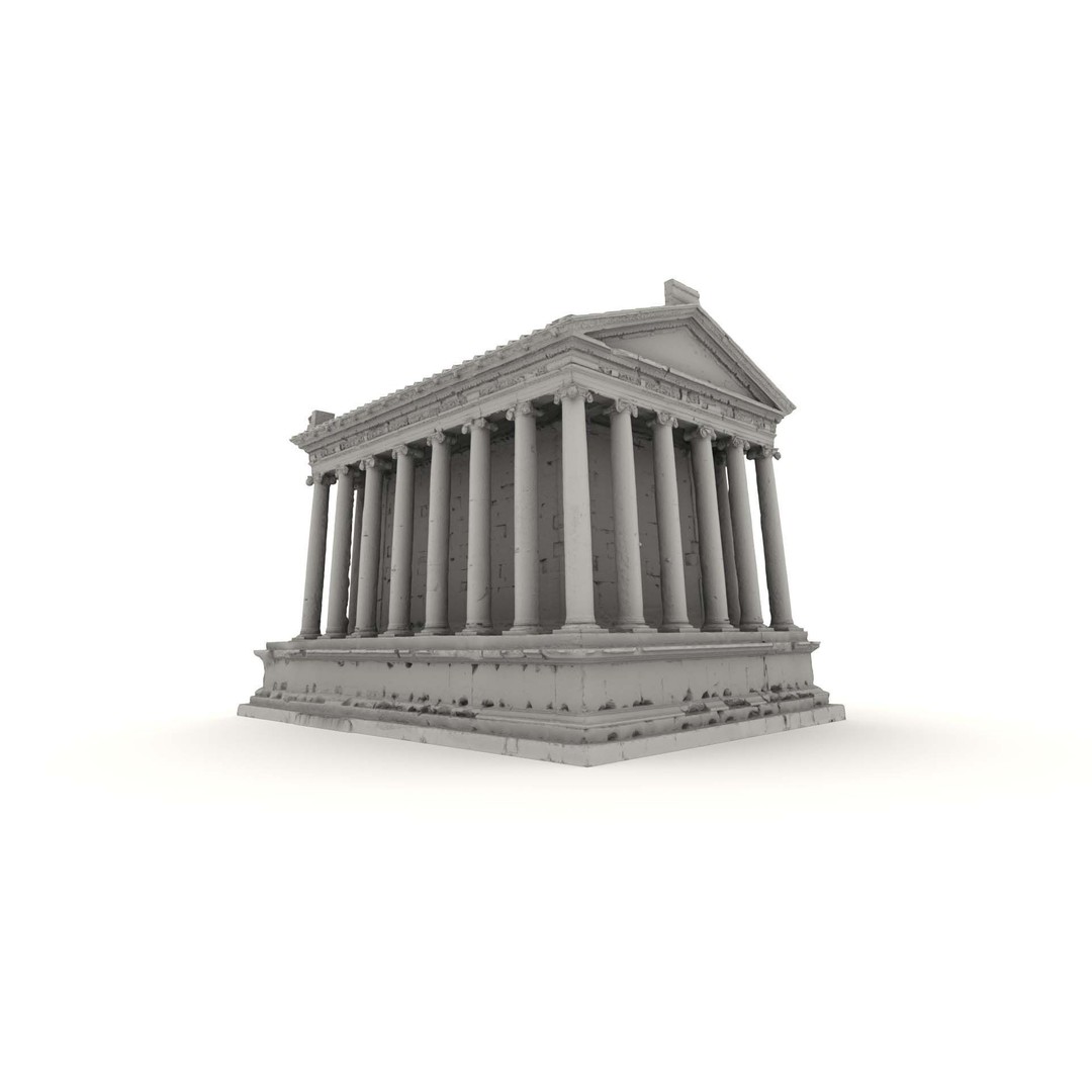 Greek Roman Temple 3D Model – Low Poly Architectural Asset, FBX, OBJ - View 7