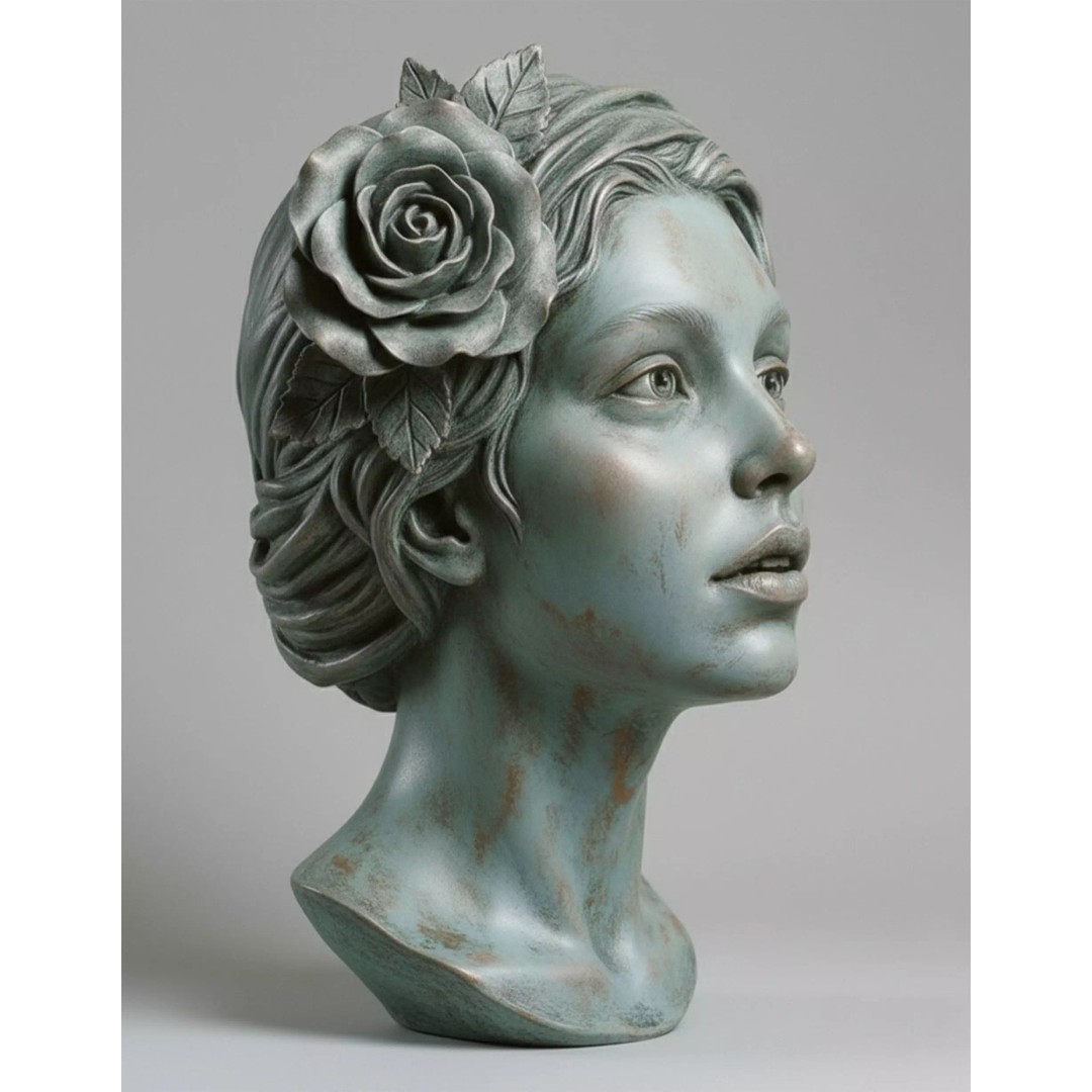 Classical Female Bust Sculpture 3D Model – High-Detail PBR Art Asset - View 3