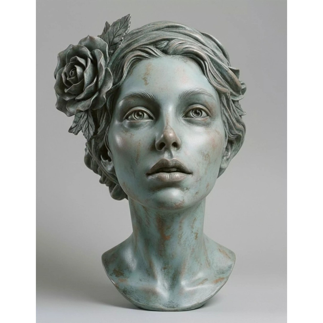 Classical Female Bust Sculpture 3D Model – High-Detail PBR Art Asset - View 4