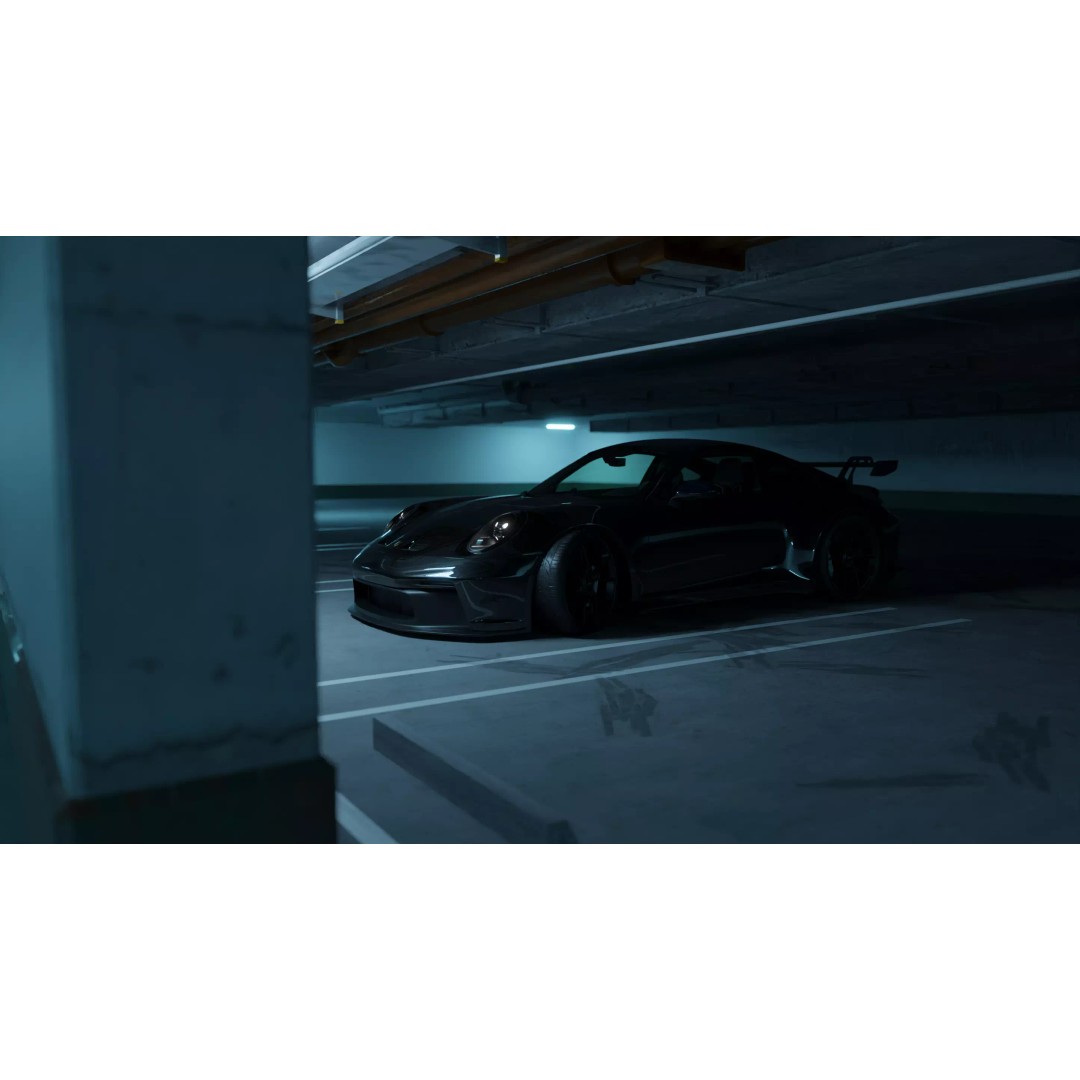 Cinematic Car Parking Lot 3D Model – Textured Blender Scene, Game Ready - View 2