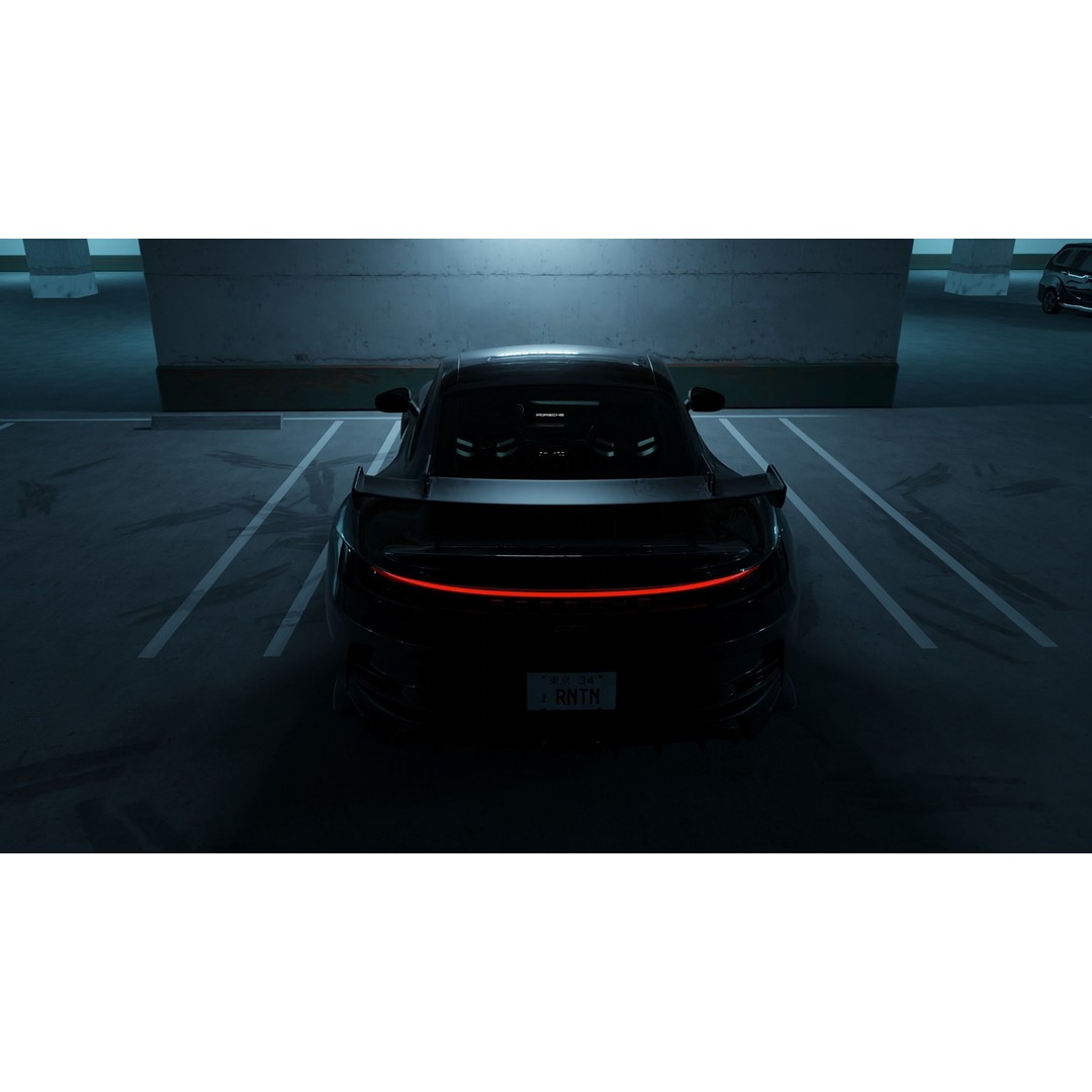 Cinematic Car Parking Lot 3D Model – Textured Blender Scene, Game Ready - View 5