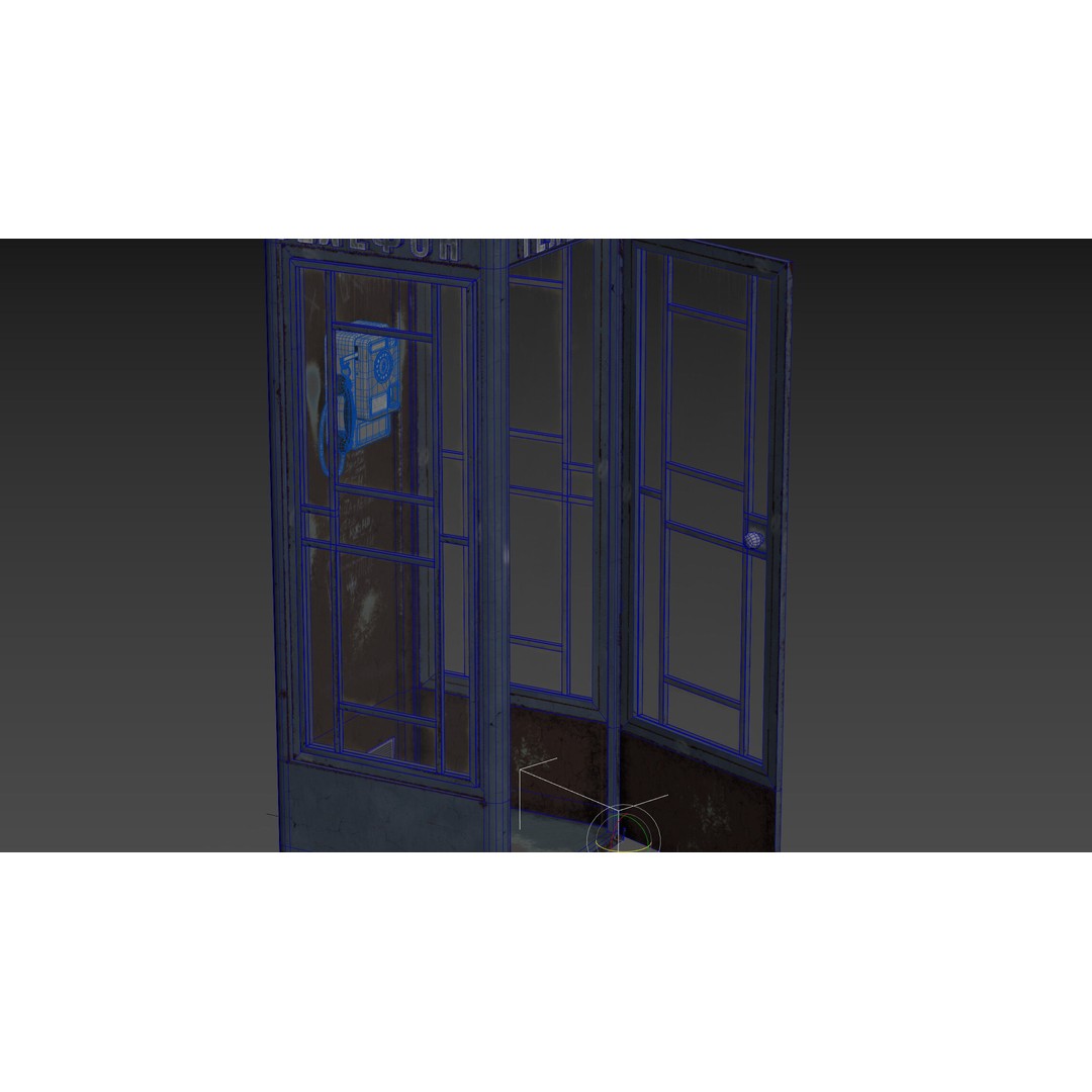 Soviet Telephone Booth 3D Model – Vintage Payphone Asset, PBR Textures - View 24