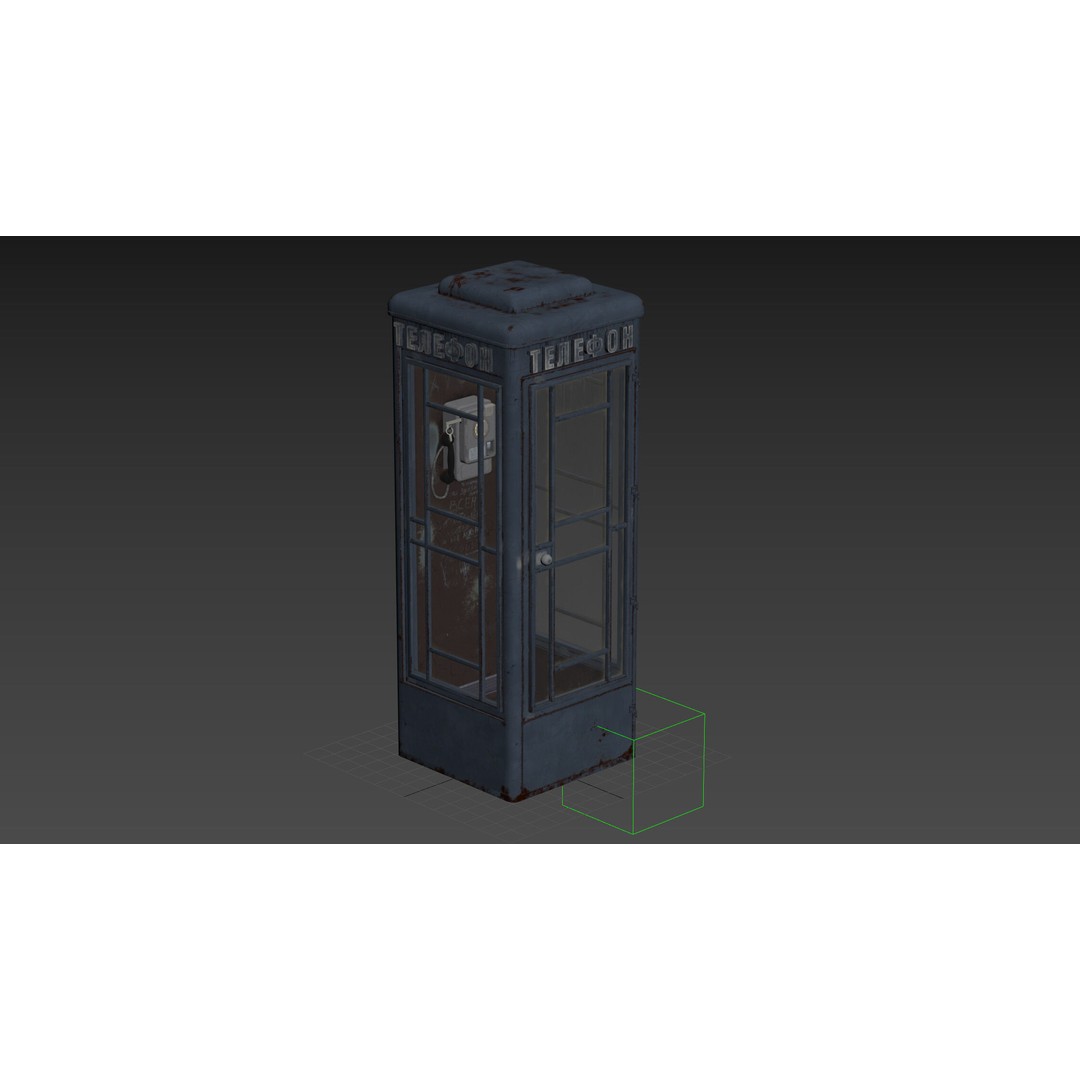 Soviet Telephone Booth 3D Model – Vintage Payphone Asset, PBR Textures - View 25