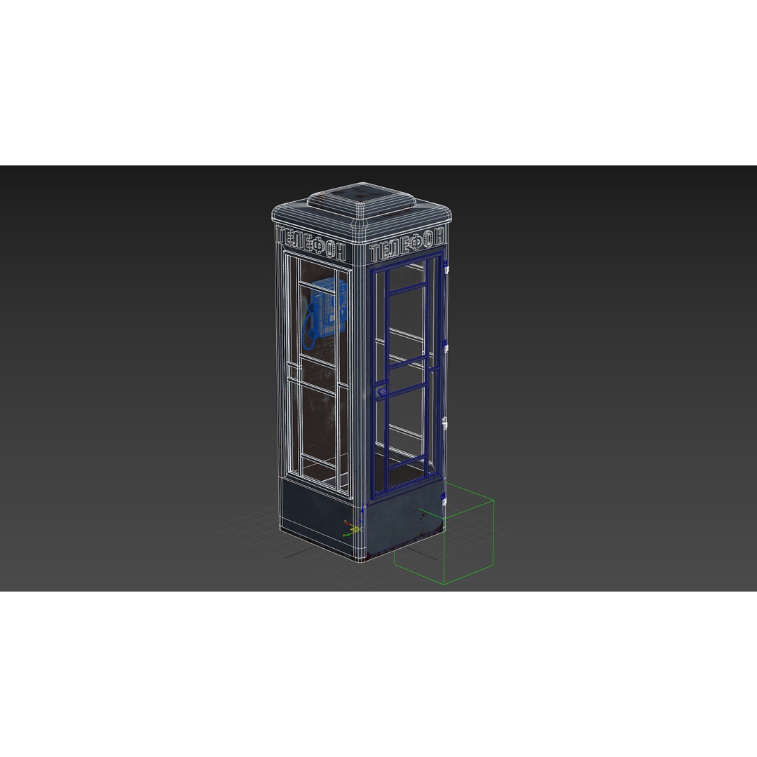 Soviet Telephone Booth 3D Model – Vintage Payphone Asset, PBR Textures - View 27
