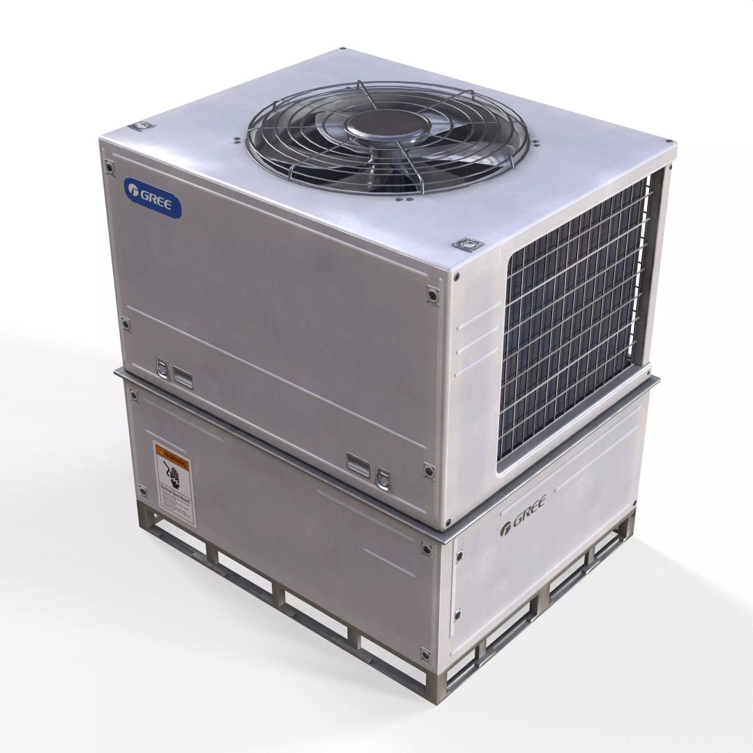 Rooftop Props 3D Model – Low Poly HVAC & Ventilation Units, FBX - View 16