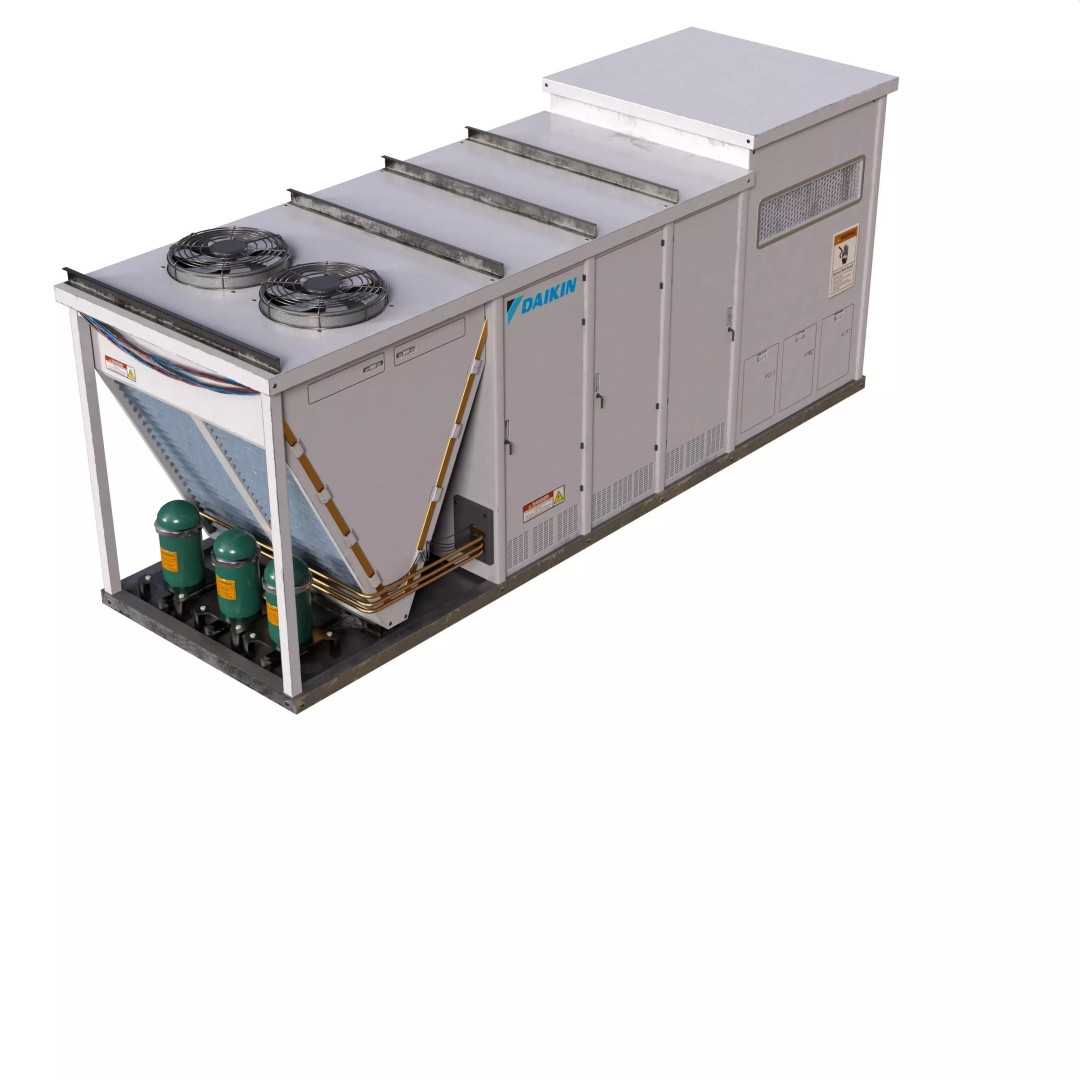 Rooftop Props 3D Model – Low Poly HVAC & Ventilation Units, FBX - View 24