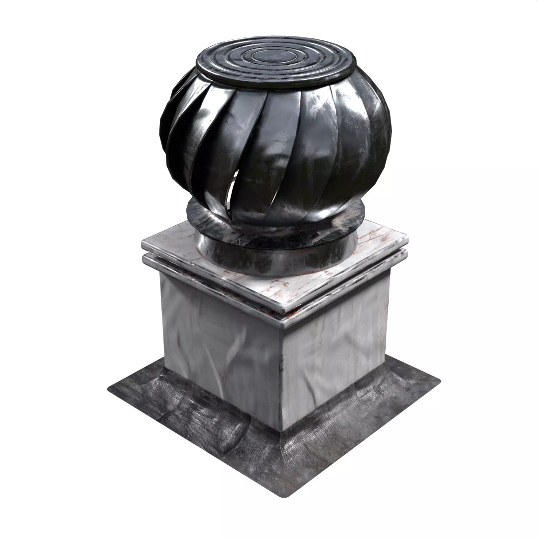 Rooftop Props 3D Model – Low Poly HVAC & Ventilation Units, FBX - View 25