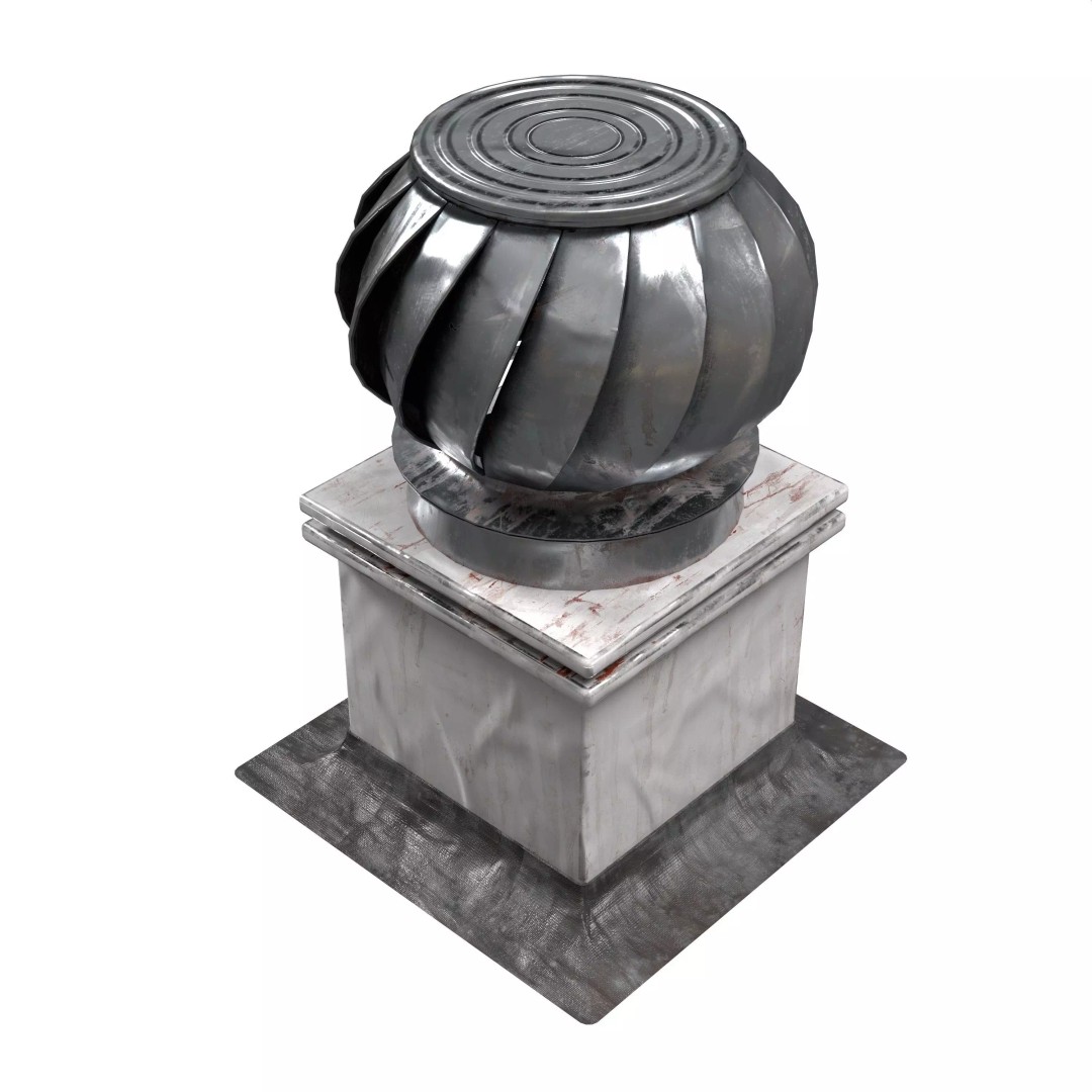 Rooftop Props 3D Model – Low Poly HVAC & Ventilation Units, FBX - View 26