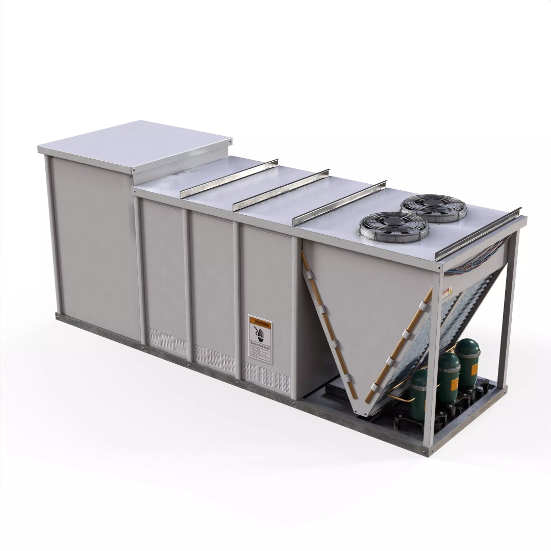 Rooftop Props 3D Model – Low Poly HVAC & Ventilation Units, FBX - View 3