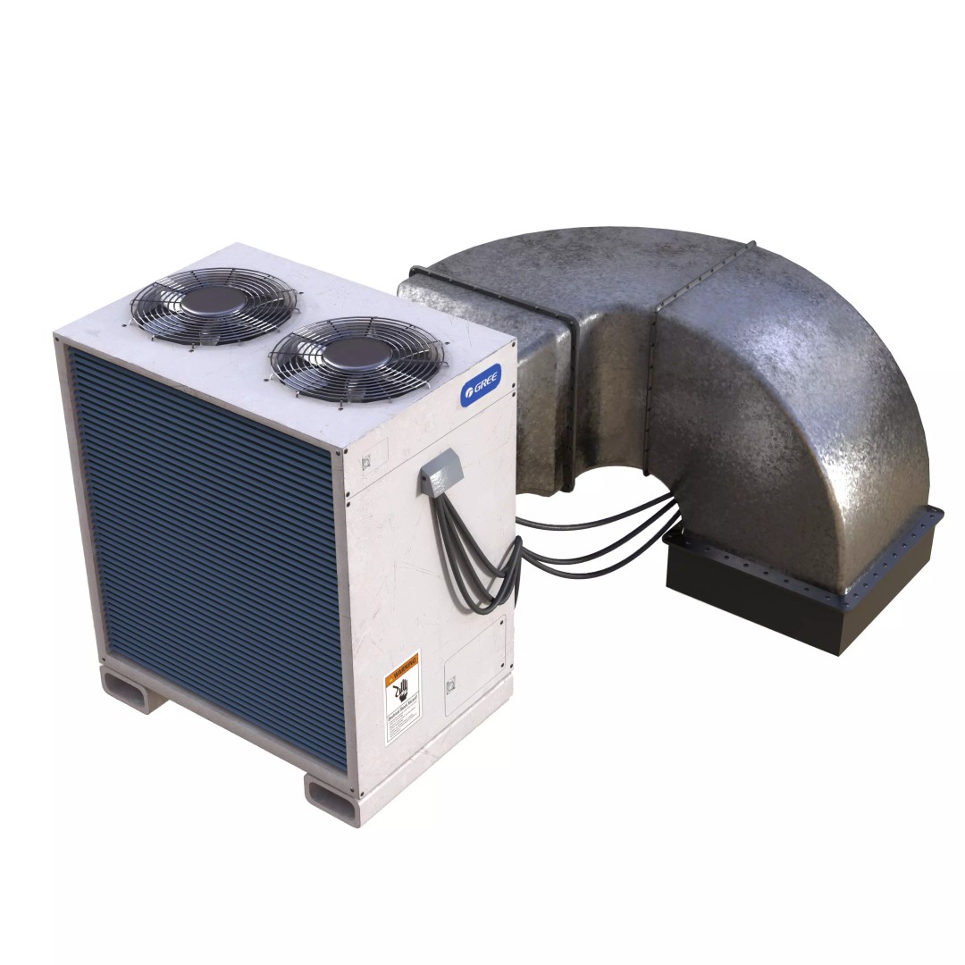 Rooftop Props 3D Model – Low Poly HVAC & Ventilation Units, FBX - View 5