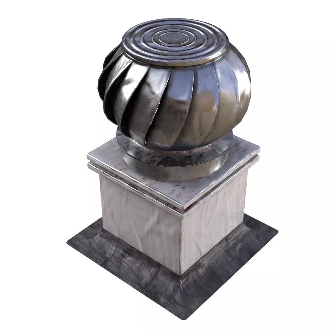 Rooftop Props 3D Model – Low Poly HVAC & Ventilation Units, FBX - View 7