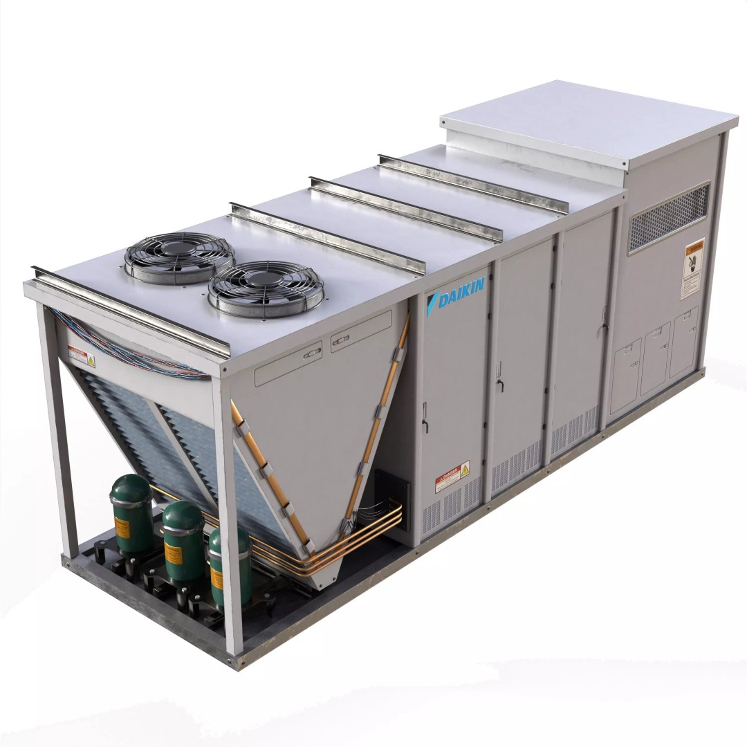 Rooftop Props 3D Model – Low Poly HVAC & Ventilation Units, FBX - View 9