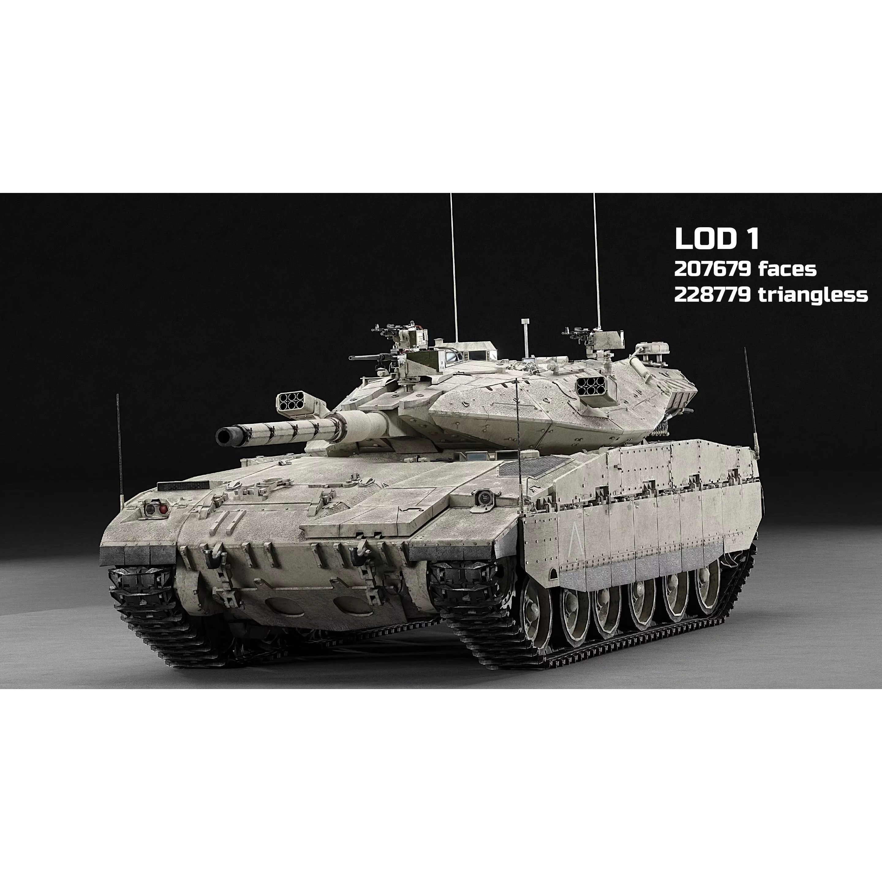 Merkava MK2D - Game-Ready 3D Model - View 24