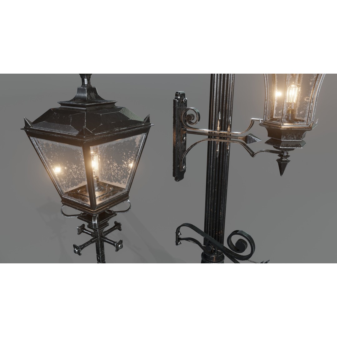 Street Lamp 3D Model – Low Poly Architectural Asset, FBX, Blender - View 10
