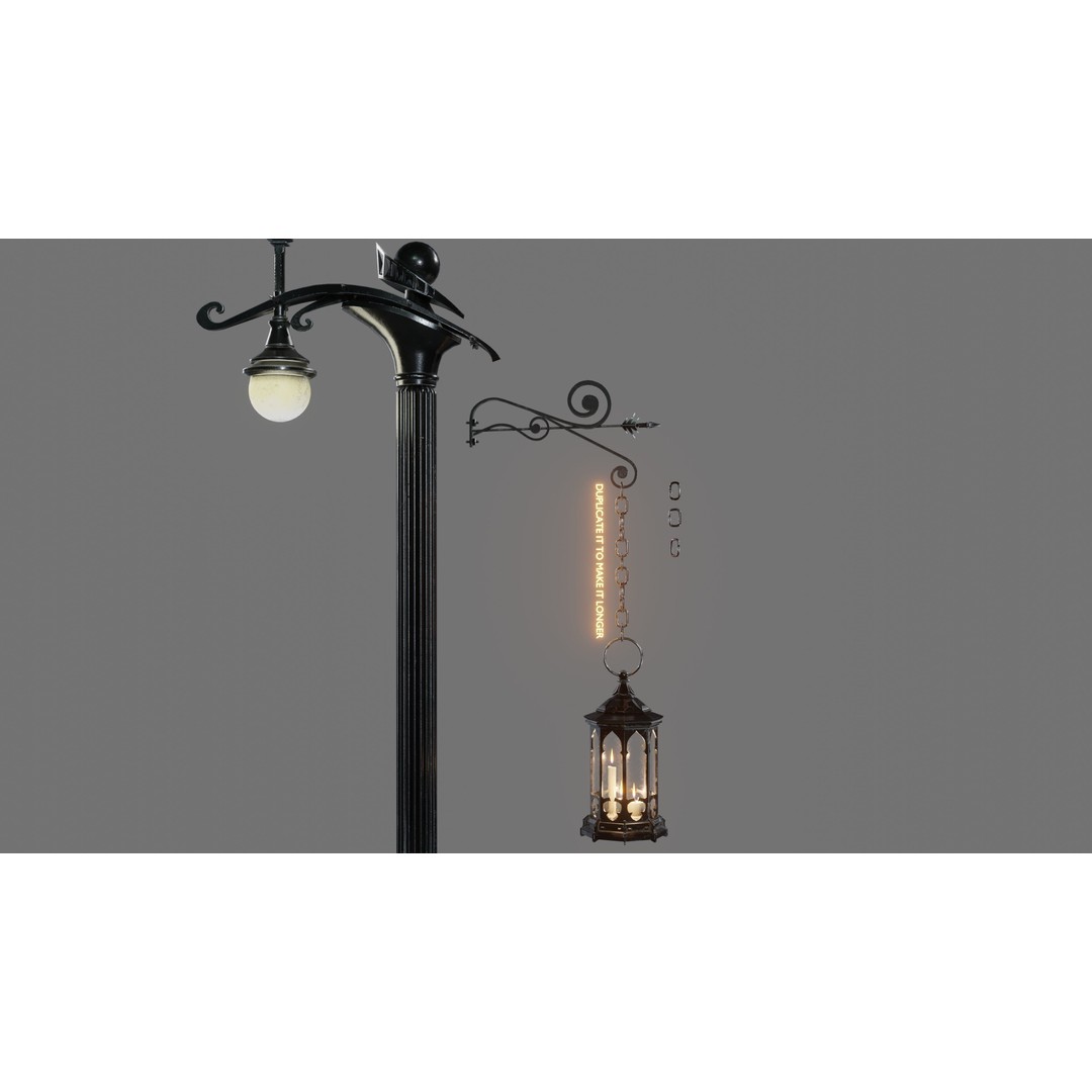 Street Lamp 3D Model – Low Poly Architectural Asset, FBX, Blender - View 12