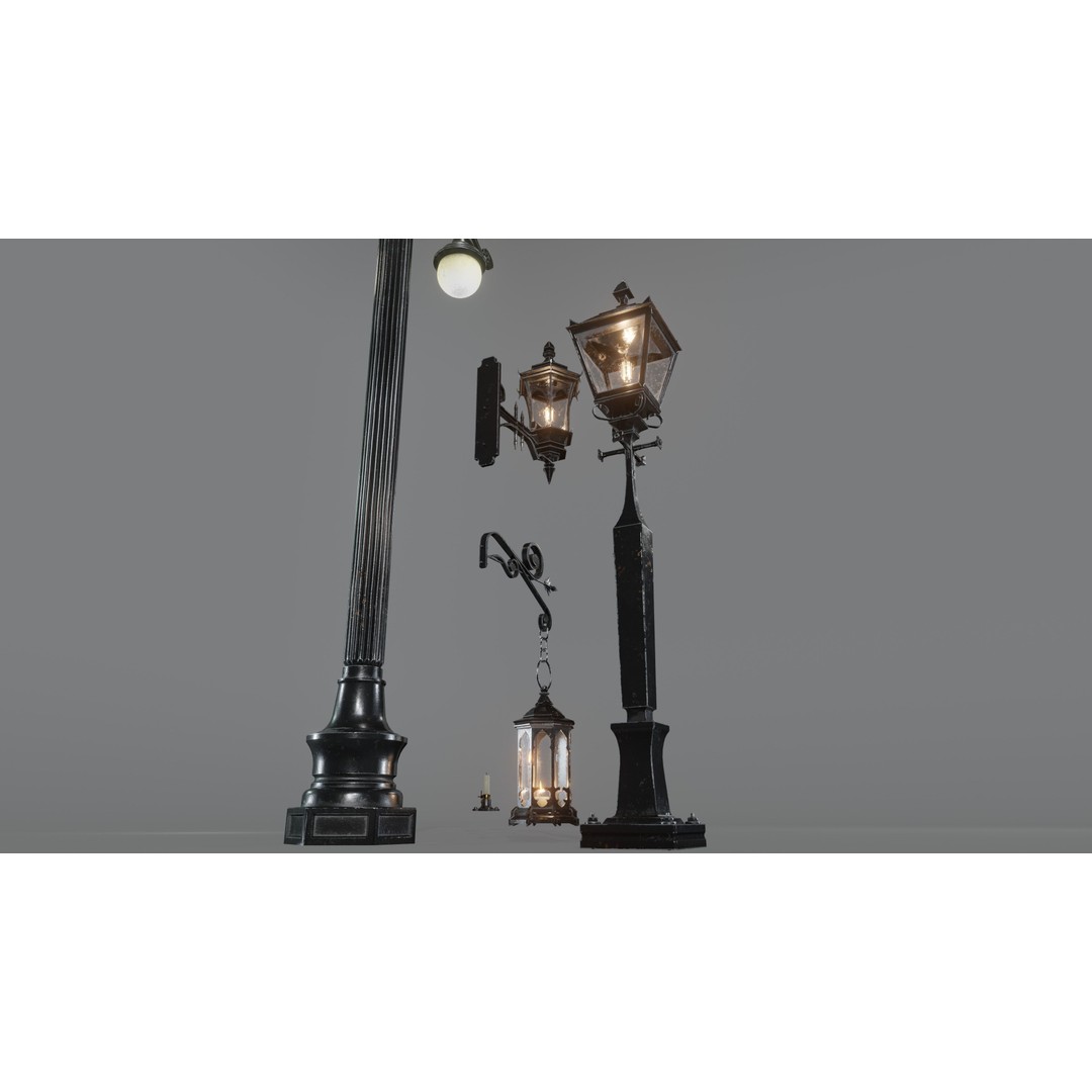 Street Lamp 3D Model – Low Poly Architectural Asset, FBX, Blender - View 17