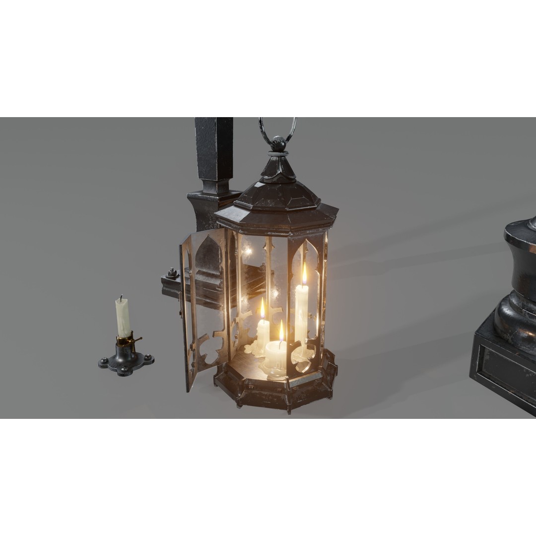 Street Lamp 3D Model – Low Poly Architectural Asset, FBX, Blender - View 19