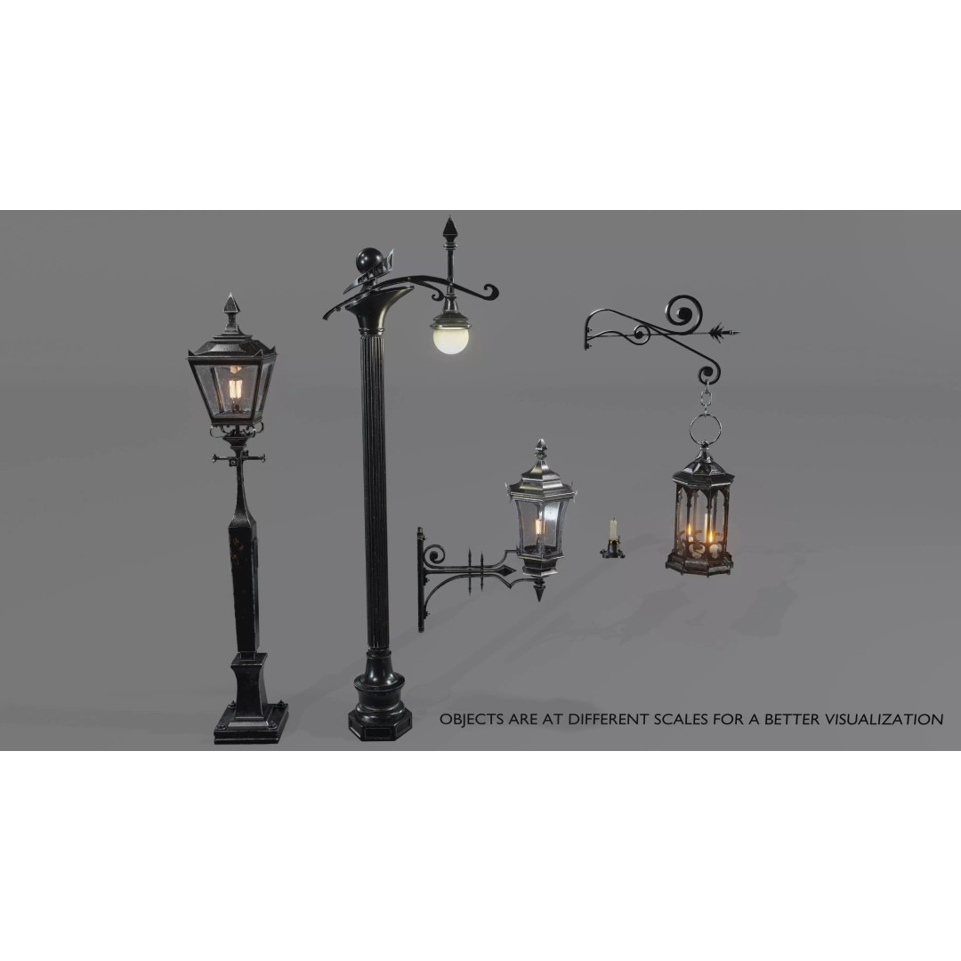 Street Lamp 3D Model – Low Poly Architectural Asset, FBX, Blender - View 2