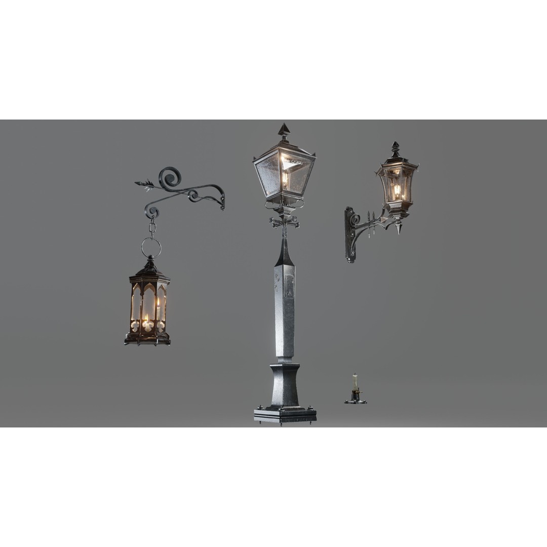 Street Lamp 3D Model – Low Poly Architectural Asset, FBX, Blender - View 20