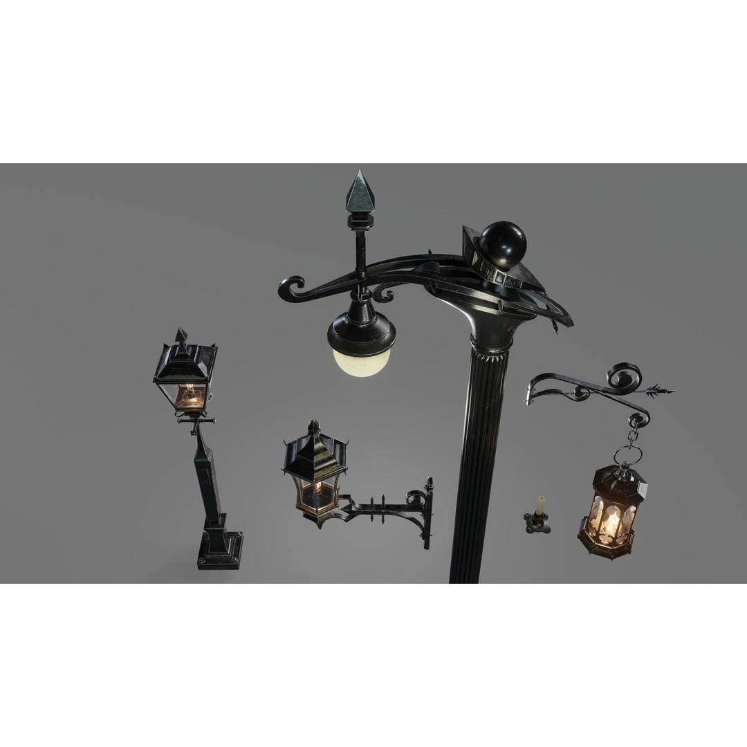 Street Lamp 3D Model – Low Poly Architectural Asset, FBX, Blender - View 21