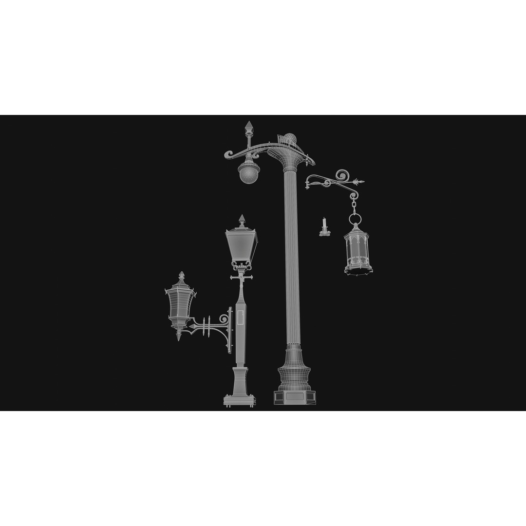 Street Lamp 3D Model – Low Poly Architectural Asset, FBX, Blender - View 24