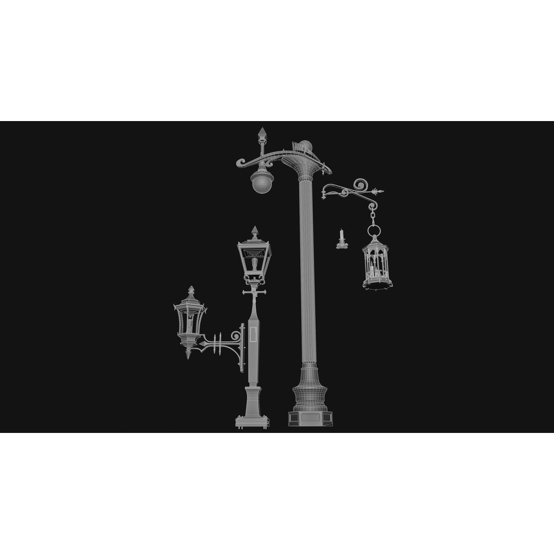 Street Lamp 3D Model – Low Poly Architectural Asset, FBX, Blender - View 25