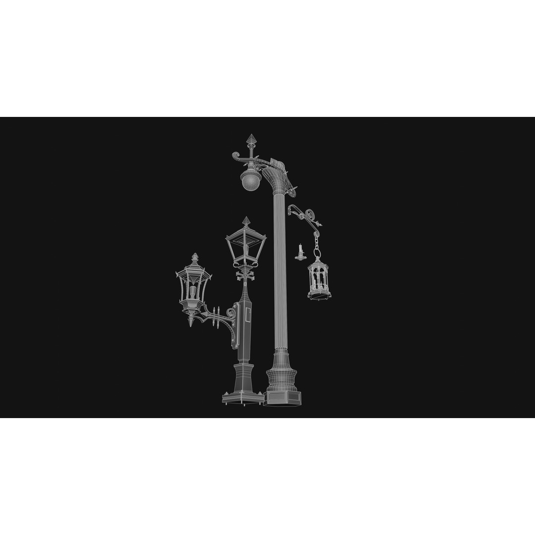 Street Lamp 3D Model – Low Poly Architectural Asset, FBX, Blender - View 26