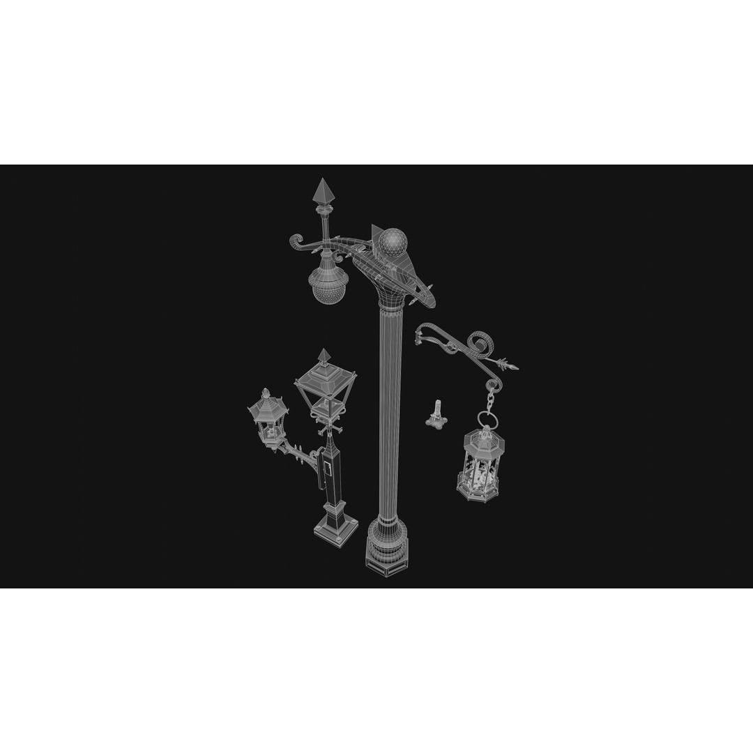 Street Lamp 3D Model – Low Poly Architectural Asset, FBX, Blender - View 27