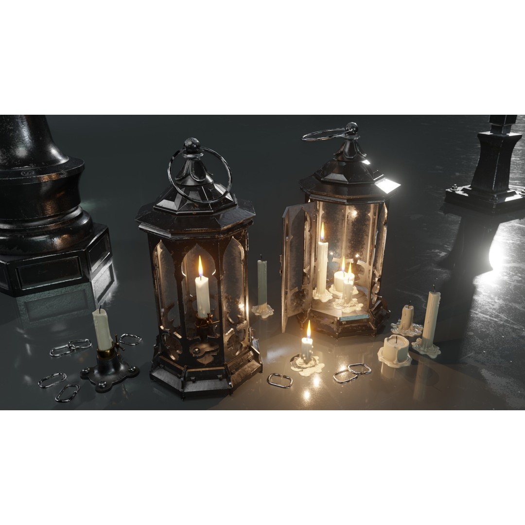 Street Lamp 3D Model – Low Poly Architectural Asset, FBX, Blender - View 3
