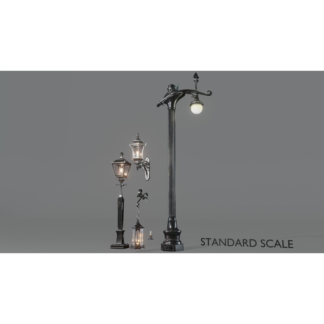 Street Lamp 3D Model – Low Poly Architectural Asset, FBX, Blender - View 7