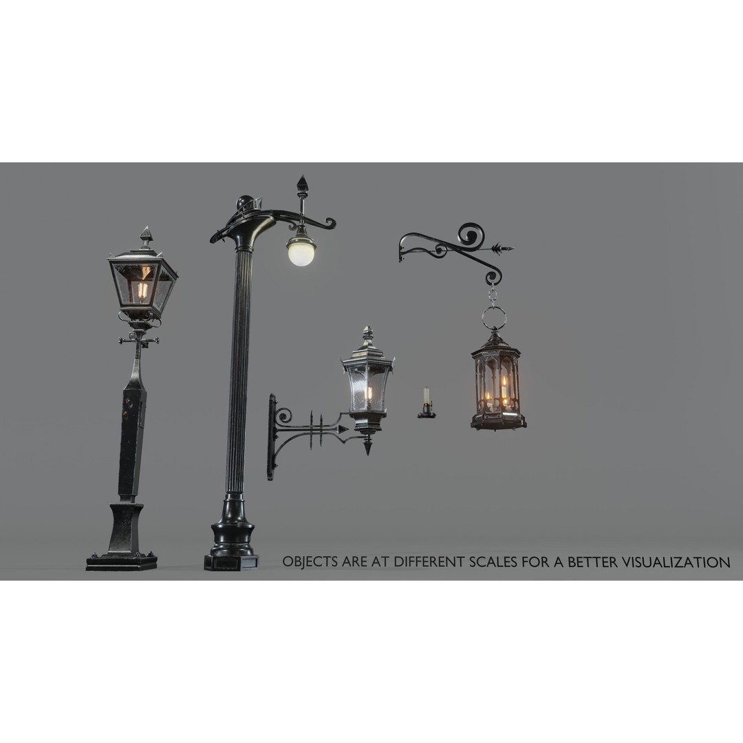 Street Lamp 3D Model – Low Poly Architectural Asset, FBX, Blender - View 9