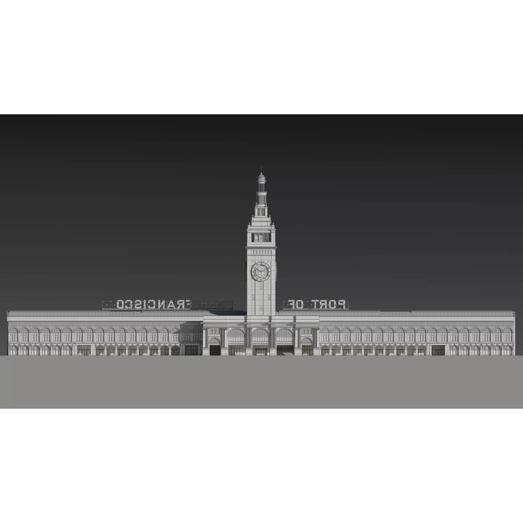 San Francisco Ferry Building 3D Model – Realistic Architectural Asset, PBR Textures