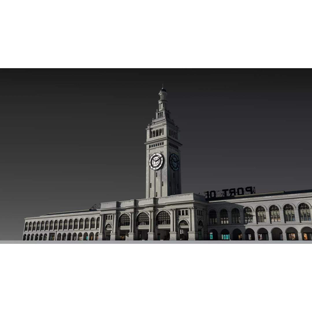 San Francisco Ferry Building 3D Model – Realistic Architectural Asset, PBR Textures - View 2