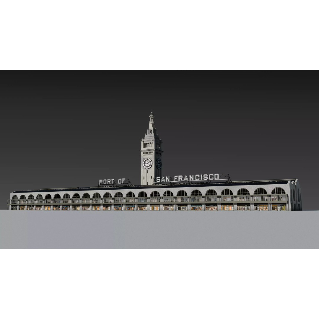 San Francisco Ferry Building 3D Model – Realistic Architectural Asset, PBR Textures - View 20