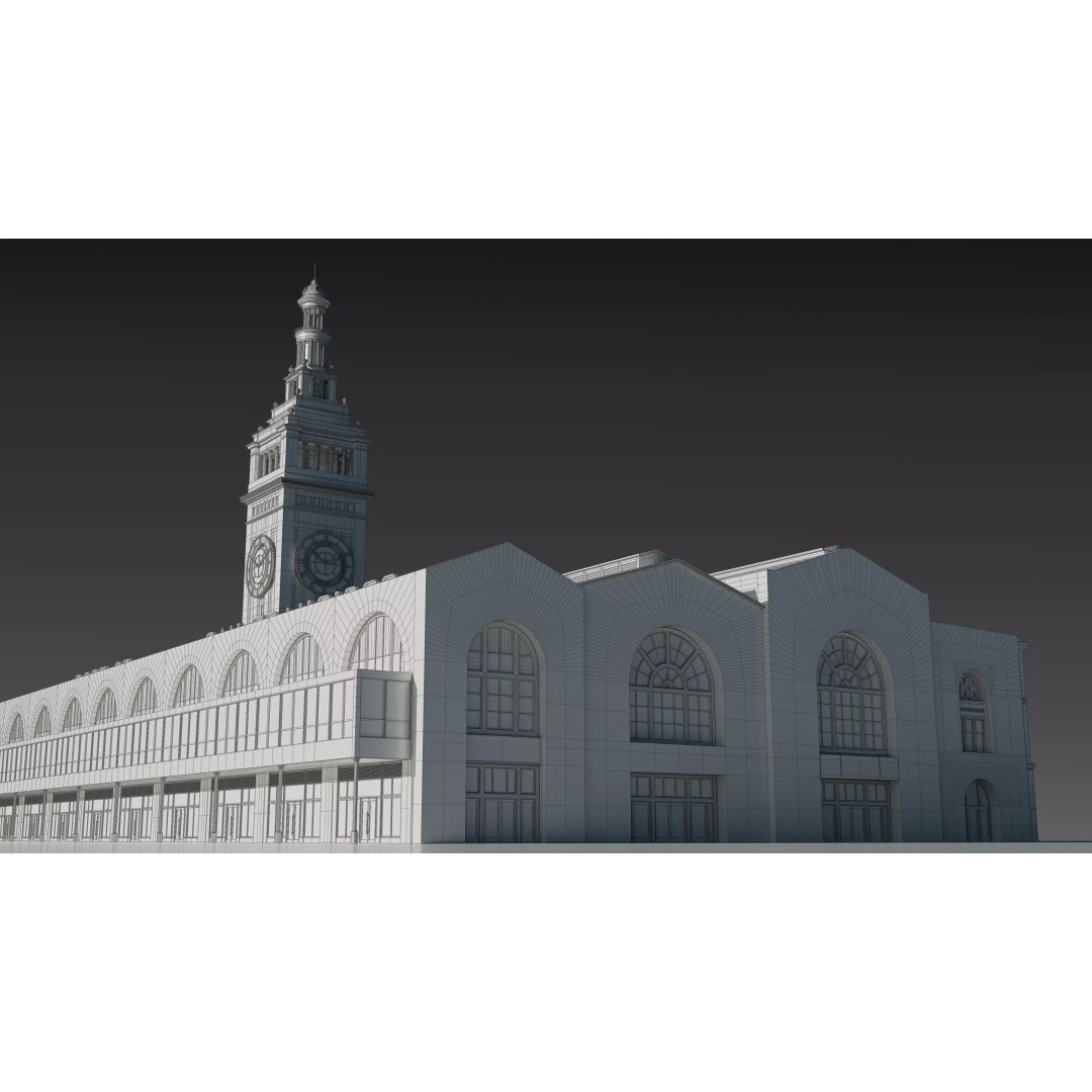 San Francisco Ferry Building 3D Model – Realistic Architectural Asset, PBR Textures - View 22