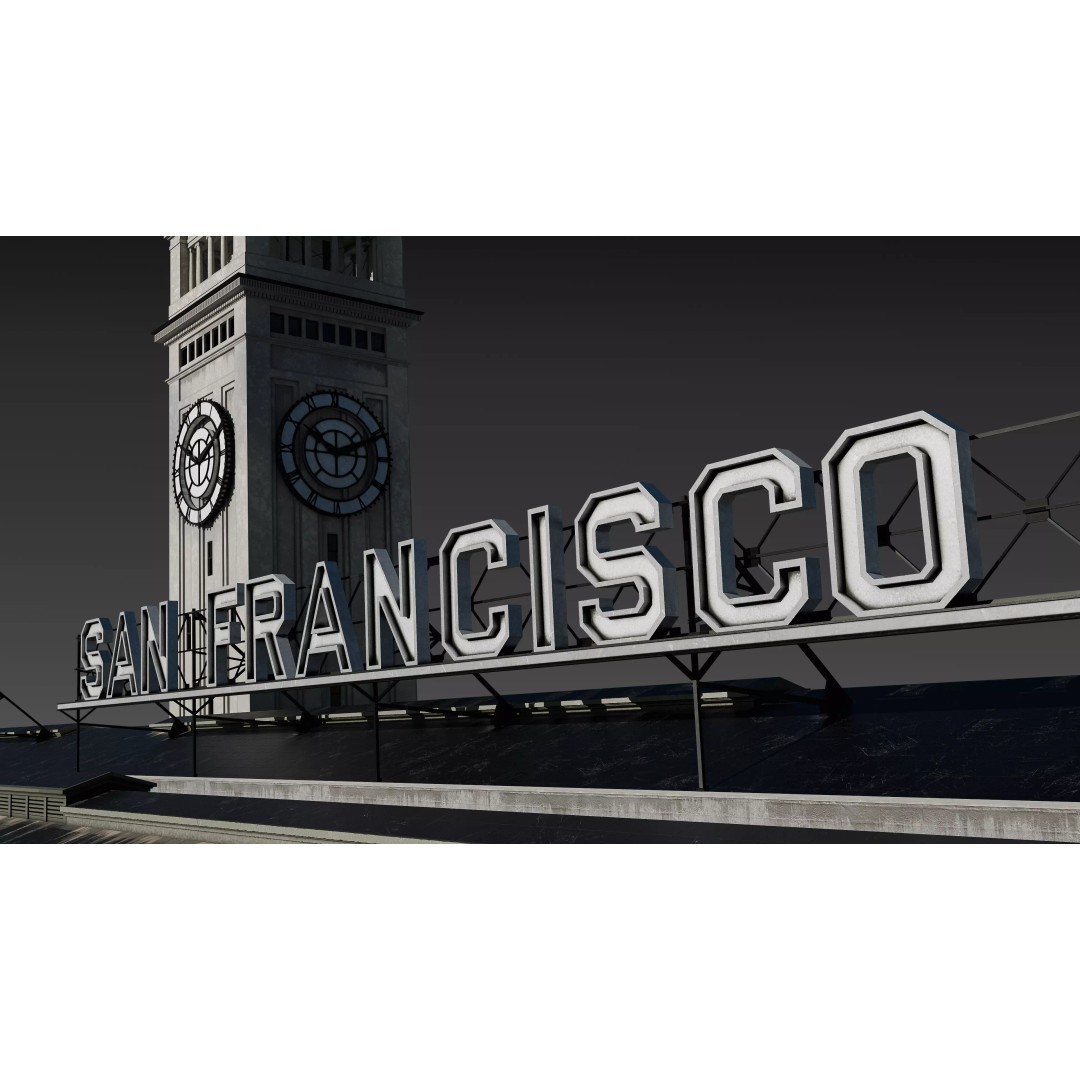 San Francisco Ferry Building 3D Model – Realistic Architectural Asset, PBR Textures - View 23
