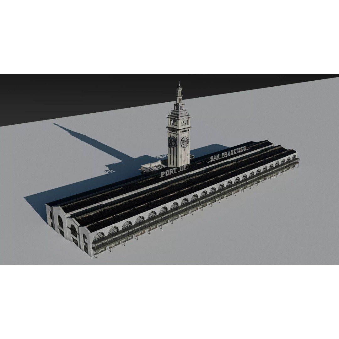 San Francisco Ferry Building 3D Model – Realistic Architectural Asset, PBR Textures - View 24