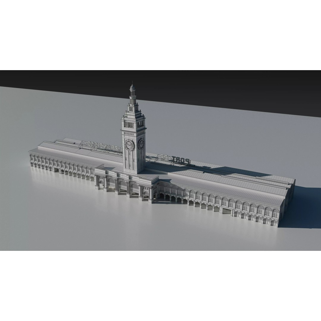 San Francisco Ferry Building 3D Model – Realistic Architectural Asset, PBR Textures - View 28