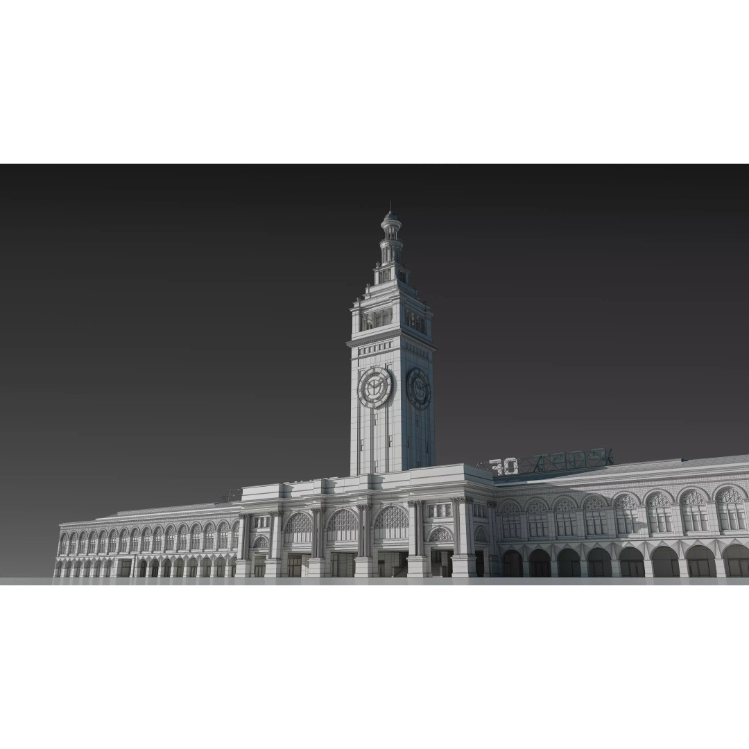 San Francisco Ferry Building 3D Model – Realistic Architectural Asset, PBR Textures - View 3