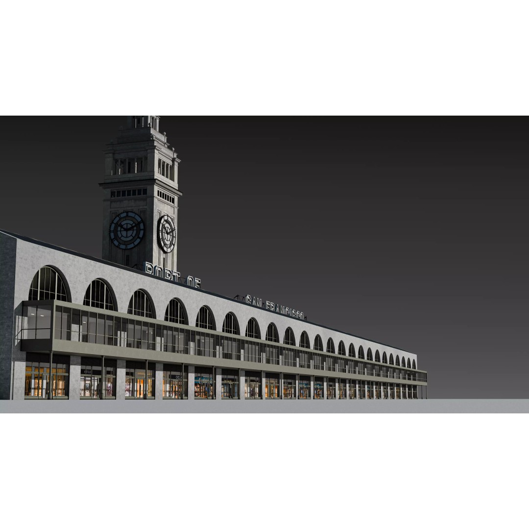 San Francisco Ferry Building 3D Model – Realistic Architectural Asset, PBR Textures - View 32