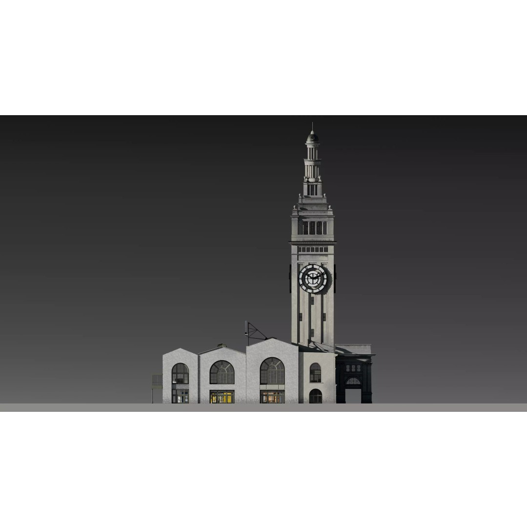 San Francisco Ferry Building 3D Model – Realistic Architectural Asset, PBR Textures - View 33