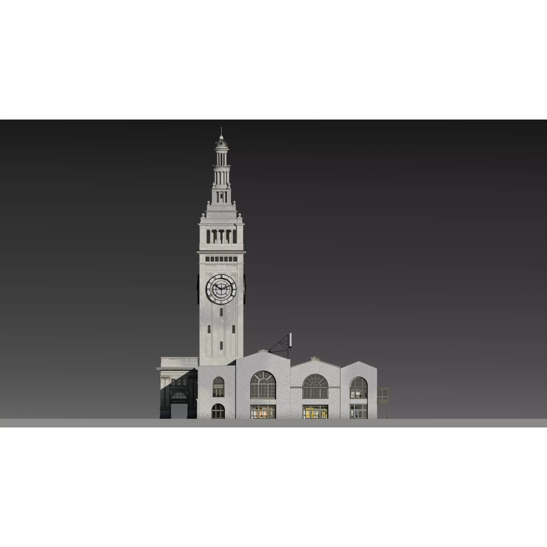 San Francisco Ferry Building 3D Model – Realistic Architectural Asset, PBR Textures - View 36