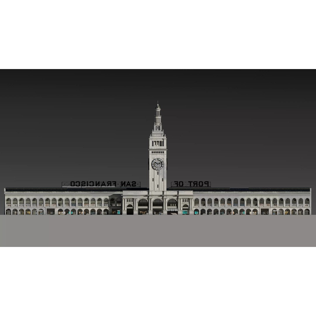 San Francisco Ferry Building 3D Model – Realistic Architectural Asset, PBR Textures - View 37