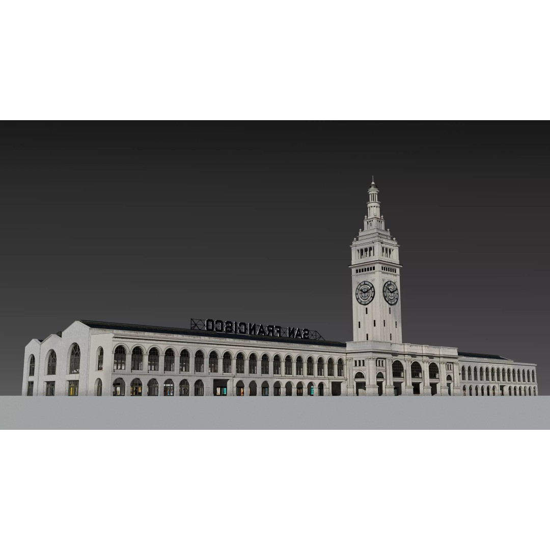 San Francisco Ferry Building 3D Model – Realistic Architectural Asset, PBR Textures - View 4