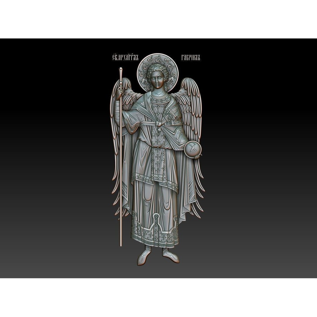 Archangel Gabriel 3D Model – Orthodox Icon for CNC Milling, STL - View 11