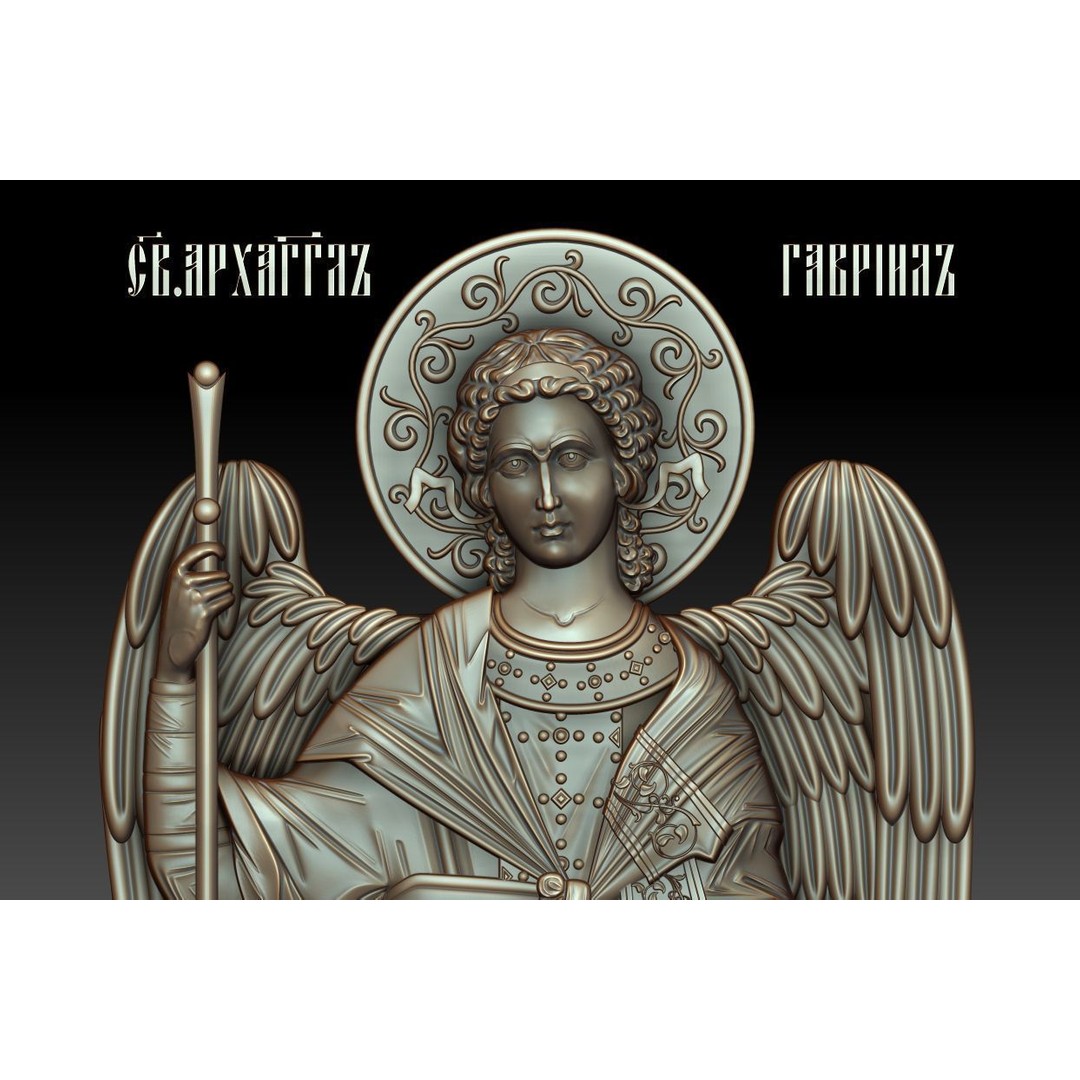 Archangel Gabriel 3D Model – Orthodox Icon for CNC Milling, STL - View 12