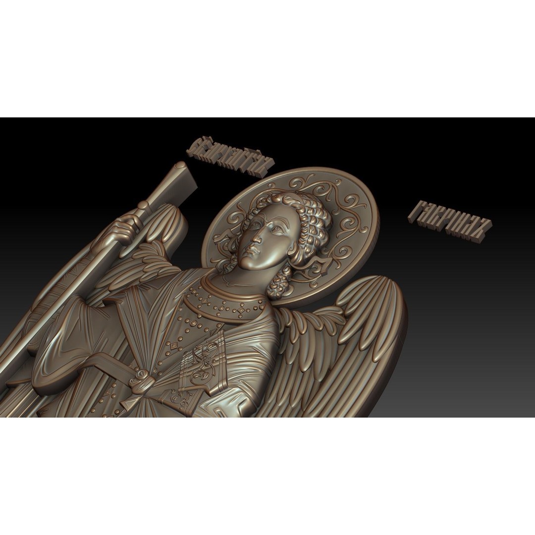 Archangel Gabriel 3D Model – Orthodox Icon for CNC Milling, STL - View 14