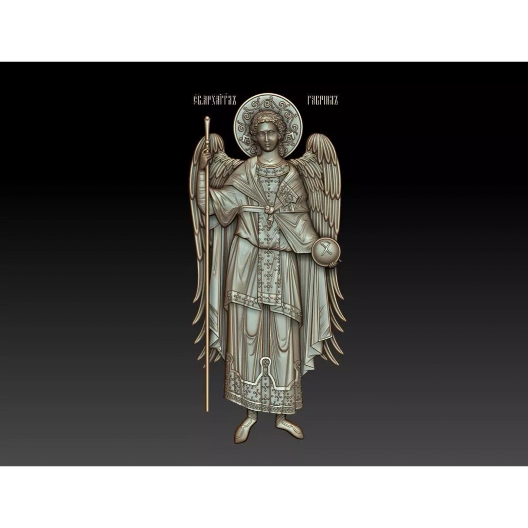 Archangel Gabriel 3D Model – Orthodox Icon for CNC Milling, STL - View 2