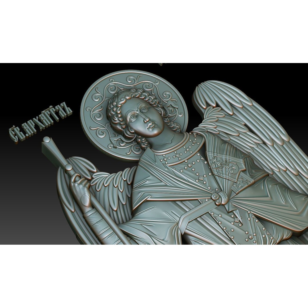 Archangel Gabriel 3D Model – Orthodox Icon for CNC Milling, STL - View 4