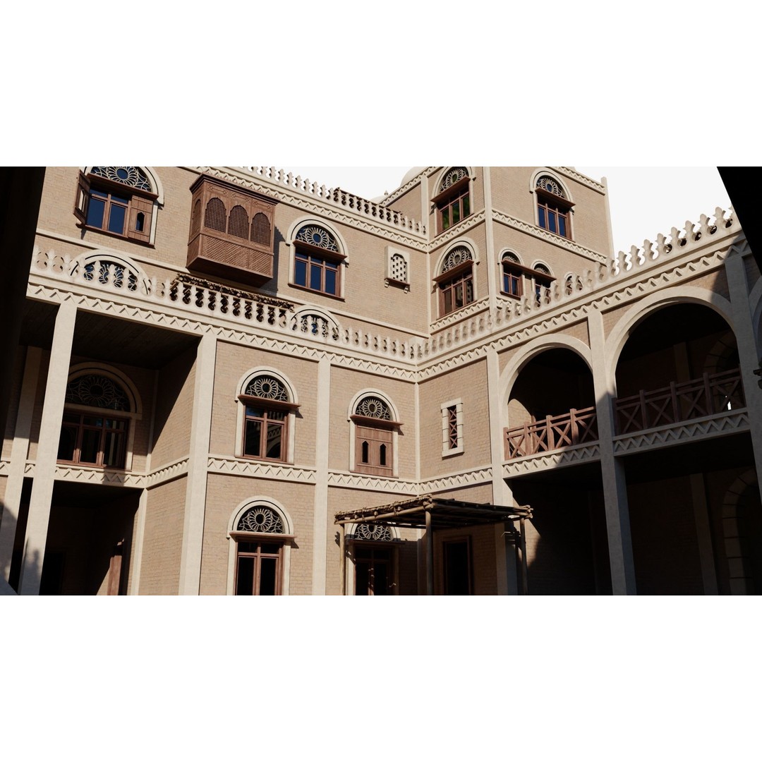 Yemen Buildings 3D Model – Low Poly Modular Architectural Kit, FBX, OBJ, Blender - View 10